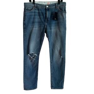 ASOS REMO Straight Leg Distressed Denim Jeans